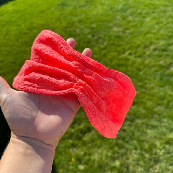 Victoria Secret PINK | Coral Lined Lace Bralette / Bandeau | Size Extra Small - Picture 3 of 15